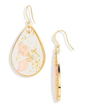 BP. Pressed Flower Drop Earrings - Metallic