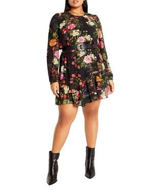 City Chic Charlee Belted Dress - Black