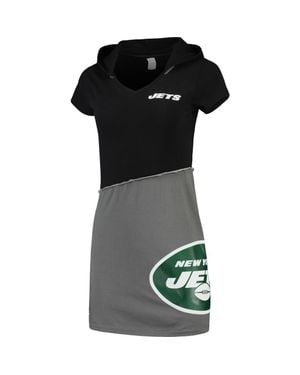 Refried Apparel New York Jets Sustainable Hooded Mini Dress - Black