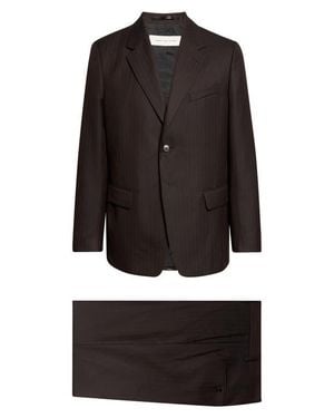 Dries Van Noten Kiel Tonal Stripe Wool Suit - Black