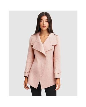 Belle & Bloom Bad Girl Wool Blend Moto Coat - Pink