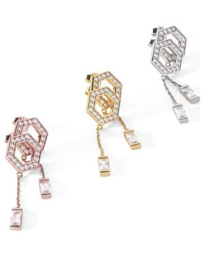 Ora Ana The Tyra Baguette Drop Earrings - Metallic