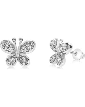 Chanteur Kids' Butterfly Crystal Stud Earrings - Metallic