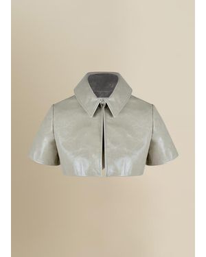 Contessa Mills Circe Shiny Leather Cropped Bolero - Natural