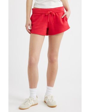 BP. Foldover Fleece Mini Sweat Shorts - Red
