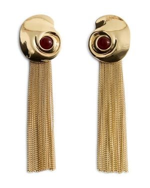 Mango Spiral Fringe Tassel Drop Earrings - Yellow