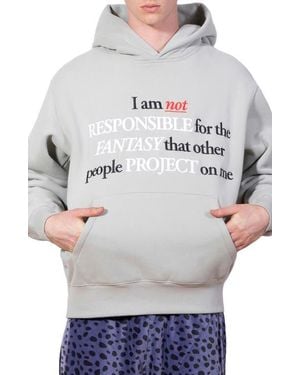 Pleasures Responsible Graphic Cotton Blend Hoodie - Gray