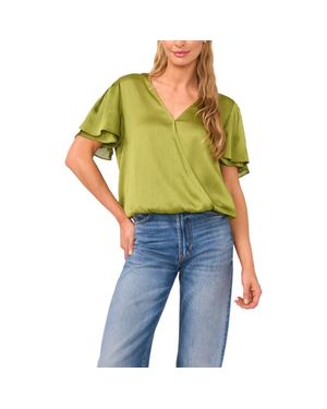 Vince Camuto Tulip Sleeve Wrap Top - Black