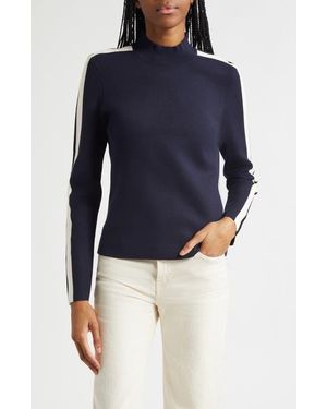 Veronica Beard Asante Side Stripe Sweater - Blue