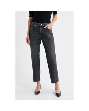 FRAME The Hang High Waist Ankle Straight Leg Jeans - Black