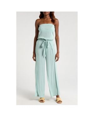 Elan Strapless Cover-Up Jumpsuit - Blue