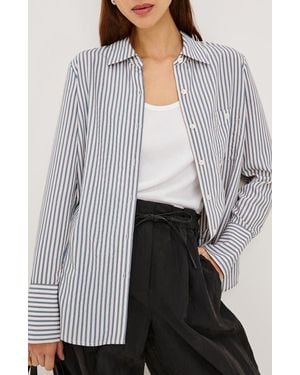 Rails Beck Striped Button-Up Shirt - White