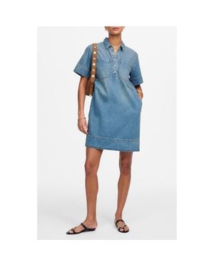 Madewell Denim Popover Dress - Blue
