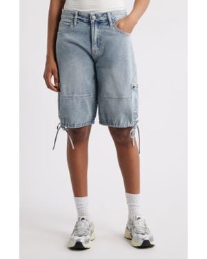 PTCL Sabrina Baggy Denim Cargo Shorts - Blue