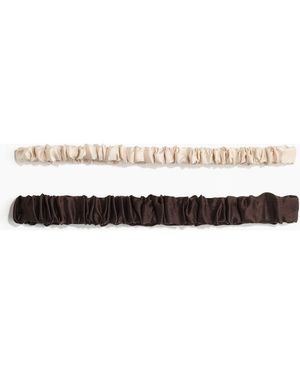 H&M 2-Pack Silk Hairbands - Brown