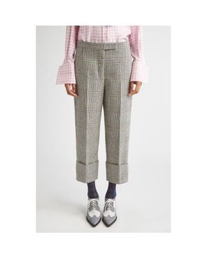 Thom Browne Pow Glen Plaid Hunting Tweed Crop Backstrap Pants - Gray