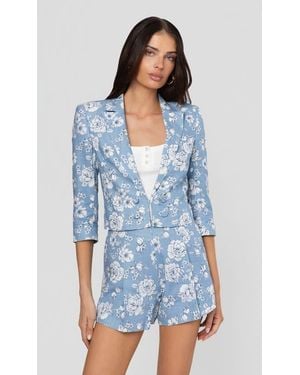 Generation Love Emmeline Floral Linen Blazer - Blue