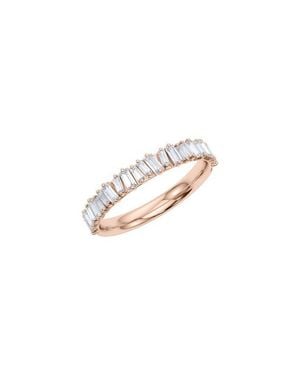 HauteCarat Lab Created Baguette Diamond Half Eternity Ring - White