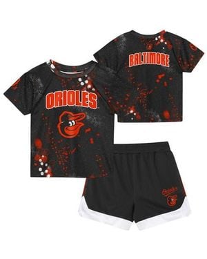 Outerstuff Preschool Baltimore Orioles Pinch Hitter Infielder T-Shirt & Shorts Set - Black