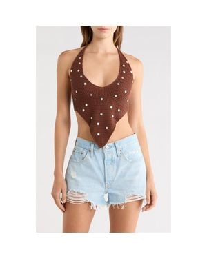 PacSun Maribel Knit Halter Top - Blue