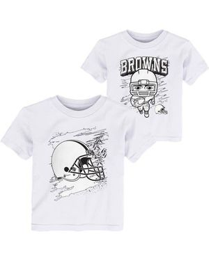 Outerstuff Toddler Cleveland Browns Coloring Activity Two-Pack T-Shirt Set - White