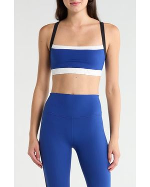Splits59 Monah Rigor Colorblock Sports Bra - Blue