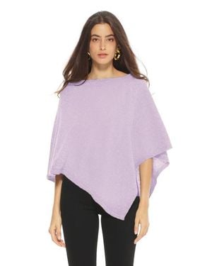Monticelli Cashmere Pure Cashmere Capelet Poncho - Purple