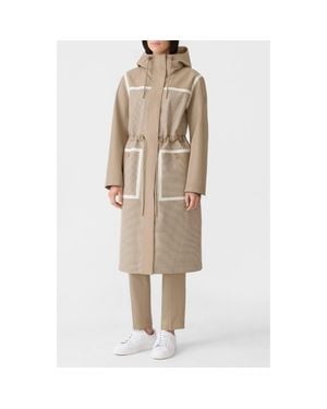 Mackage Jana-Ht Houndstooth 3-Layer Tech Raincoat - Natural