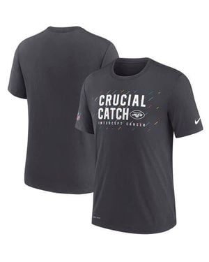Nike New York Jets Nfl Crucial Catch Performance T-Shirt - Black