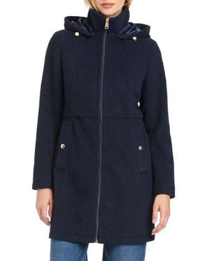 Vince Camuto Walking Coat With Removable Hood - Blue