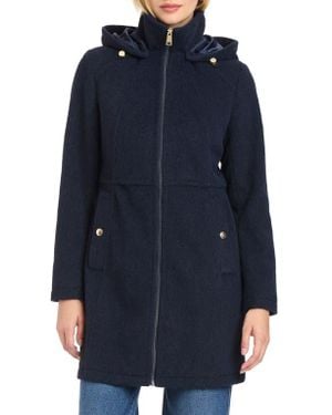 Vince Camuto Walking Coat With Removable Hood - Blue