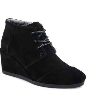 TOMS Desert Lace-Up Wedge Bootie - Black