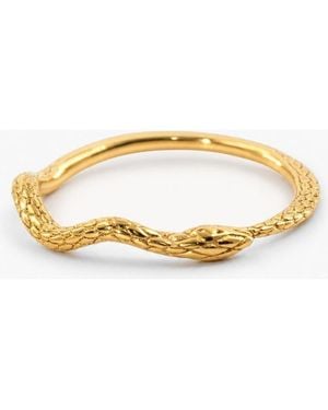 Meideya Little Snake Textured Ring - Metallic
