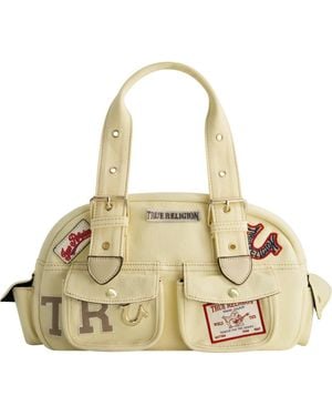 True Religion Multi-Patch Satchel - Metallic