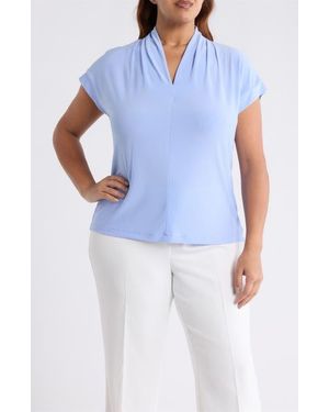 Kasper Cap Sleeve Shirt - Blue