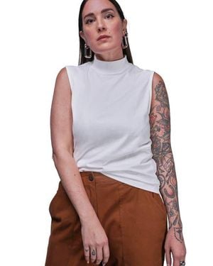 WILDFANG The Everyday Mock Neck Tank - White