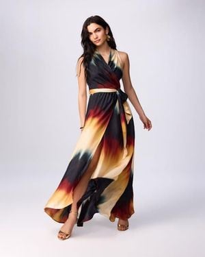 Theo the Label Klotho Print Maxi Dress - Orange
