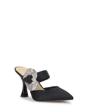 Jessica Simpson Favica Embellished Satin Slide Mule - White
