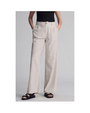 Mavi Pleated Stripe Pants - Gray