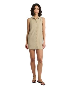 Onia Air Linen Sleeveless Shirtdress - Natural