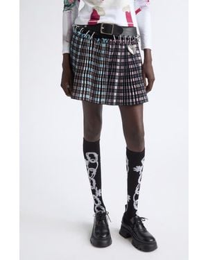 Chopova Lowena Plugged Carabiner Pleated Miniskirt - Black