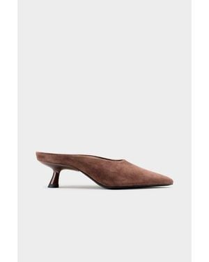 Simon Miller Suede Pointed Gala Mule - Brown