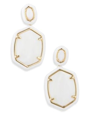 Kendra Scott Daphne Enamel Frame Drop Earrings - Metallic