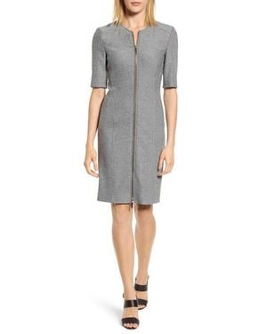 BOSS Demirana Zip Front Sheath Dress - Multicolor