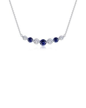 Lafonn Symbols Of Joy Lab Created Sapphire & Simulated Diamond Bar Pendant Necklace - Blue