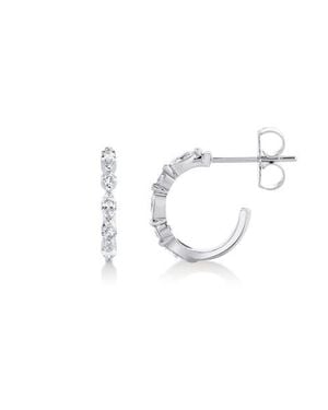 Michael M Mini Montage Marquise And Round Cut Diamond Hoop Earrings - Metallic