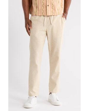 PacSun Kade Slub Cotton & Linen Drawstring Pants - Natural