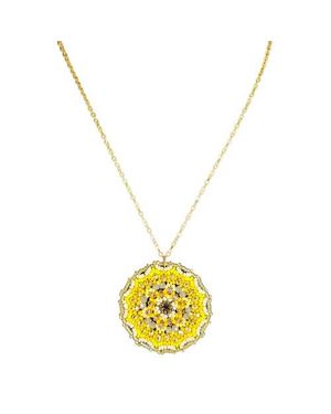 MADISON BEVERLY HILLS Crystal Mandala Beaded Necklace - Metallic