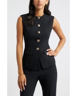 Open Edit The Icon Crewneck Vest - Black