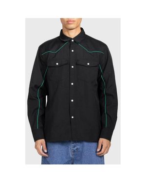 Pleasures Nylon Wester Snap-Up Shirt - Black